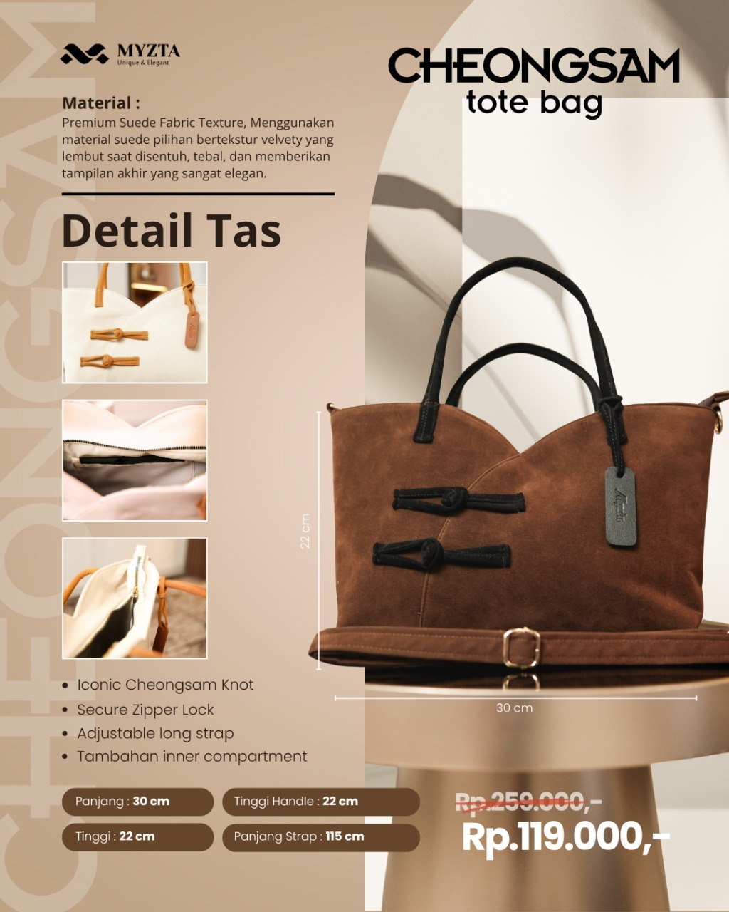 Cheongsam Tote Bag & Handbag by Myzta